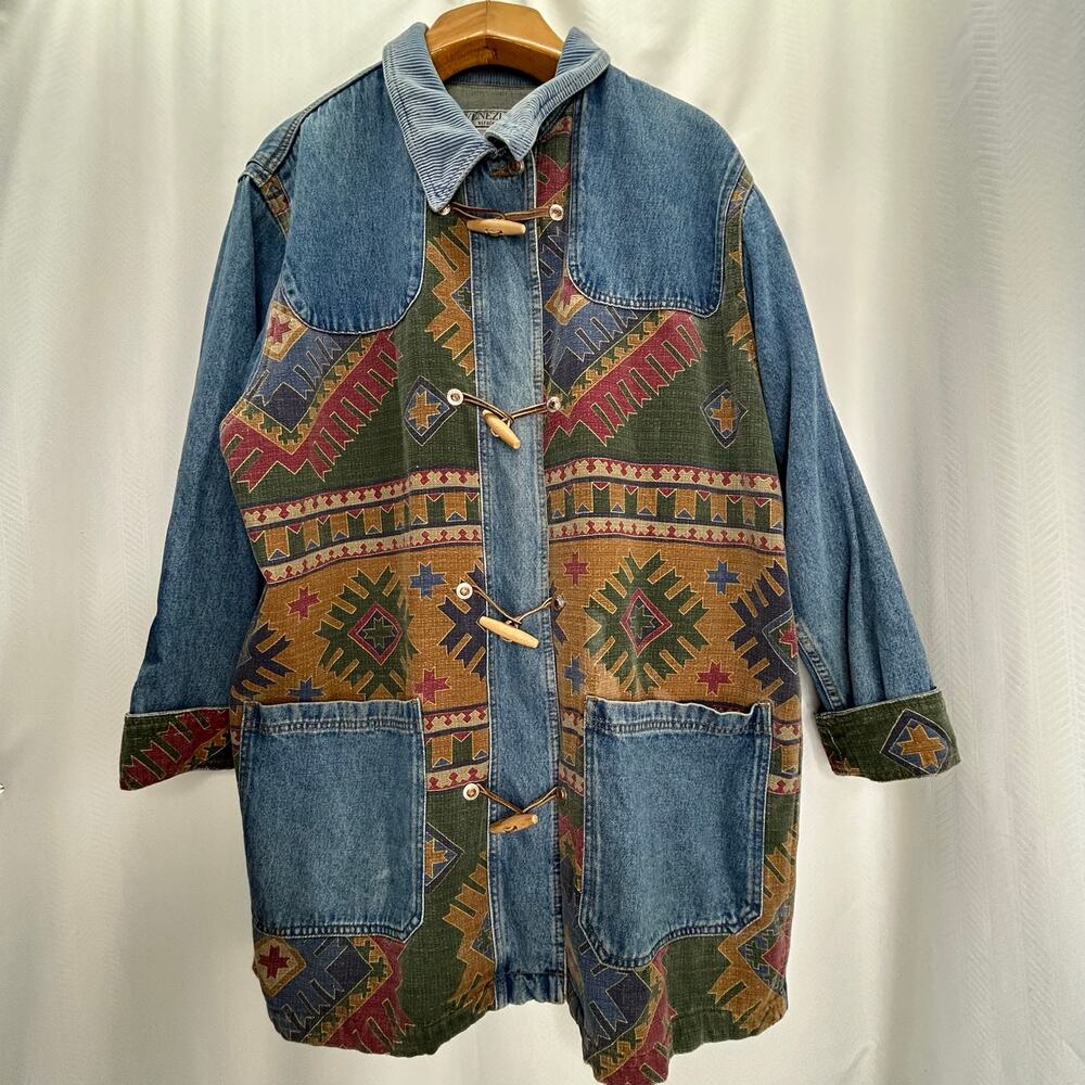 Venezia womans vintage western jean denim jacket plus 22/24 ranch equestrian